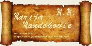 Marija Mandoković vizit kartica